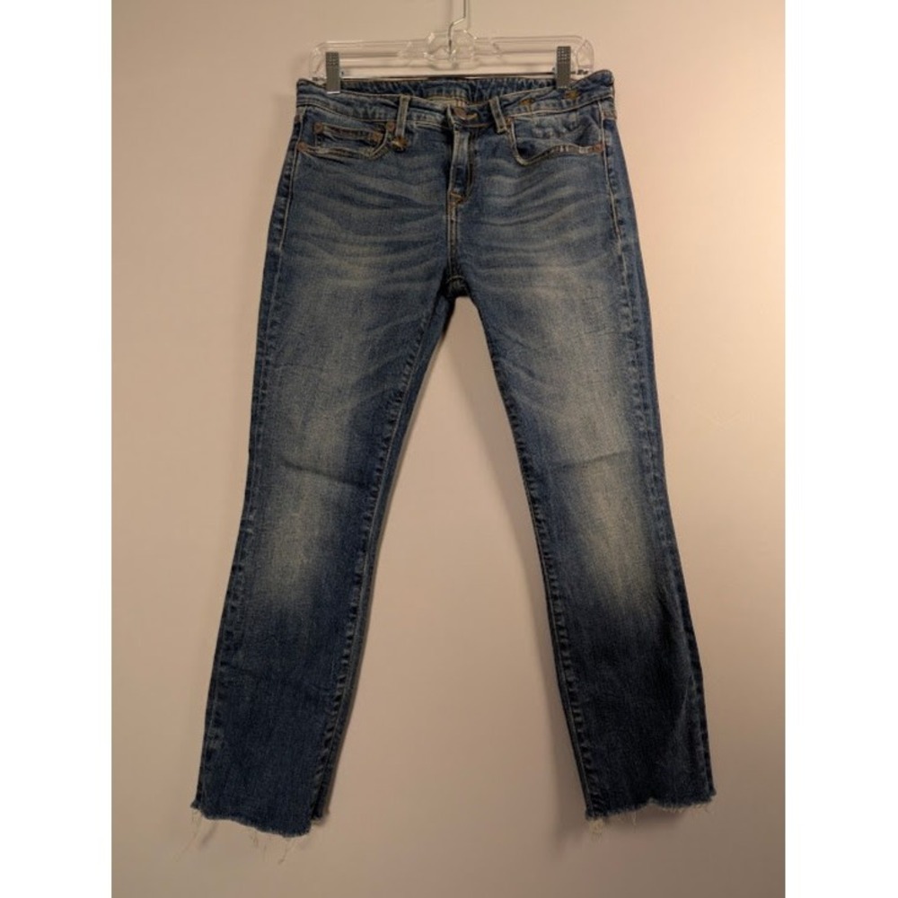 R13 Jeans Alison Skinny Ankle Fray Hem Women's 27 (Fits 30")  Blue Faded Grunge